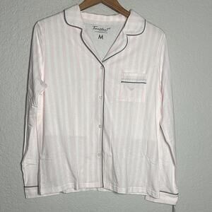 NEW Faceplant Dreams Pink Striped Lucy Pajama Top Organic Cotton Bamboo Rayon